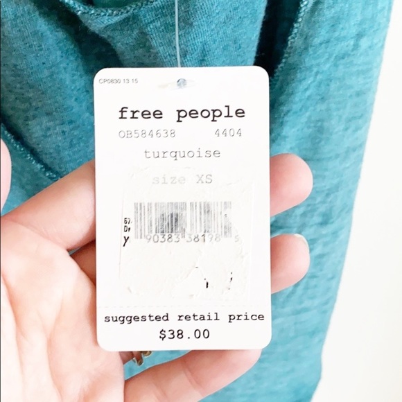 Free People Turquoise Double Layer Sleeveless Top - Picture 11 of 11